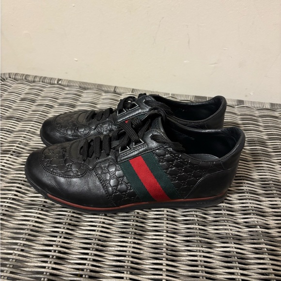 Gucci black Guccisimma leather sneakers preowned - Picture 5 of 10